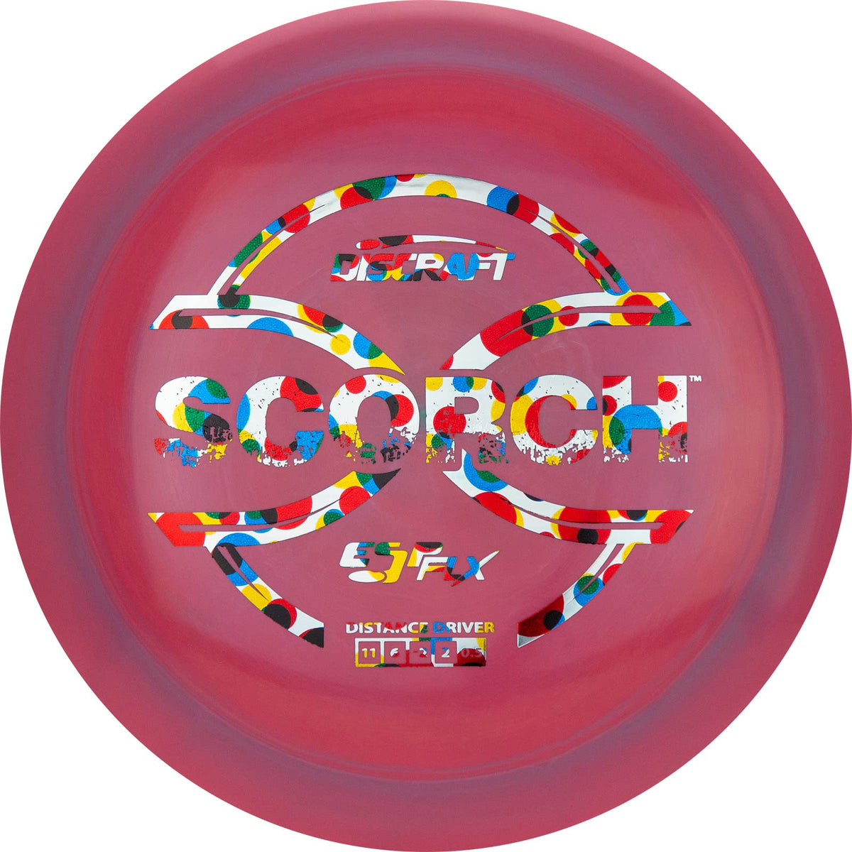Discraft ESP FLX Scorch in-flight with stable glide for distance.