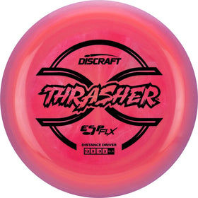 Discraft ESP FLX Thrasher disc with vibrant swirls, ideal for all-weather distance drives.