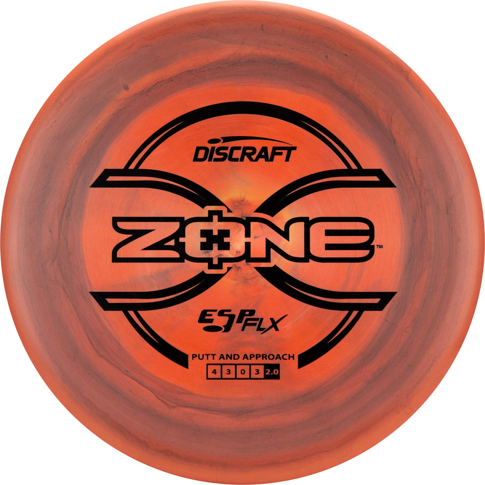 Discraft ESP FLX Zone front view highlighting durable grip for short-range putts.