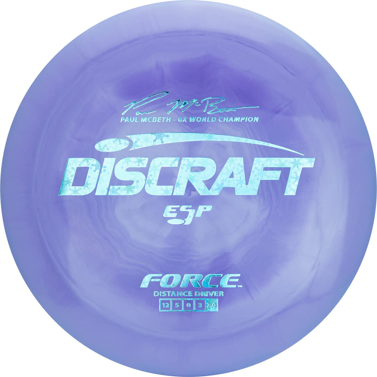 Discraft ESP Force Paul McBeth disc in hand for long-range distance.