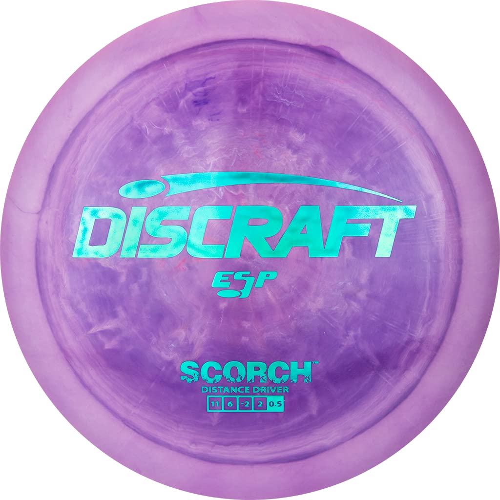 Discraft ESP Scorch color-varied disc resting on grass for versatile practice