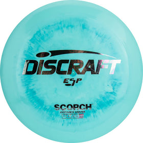Discraft ESP Scorch distance driver in hand for a long, straight throw with fade