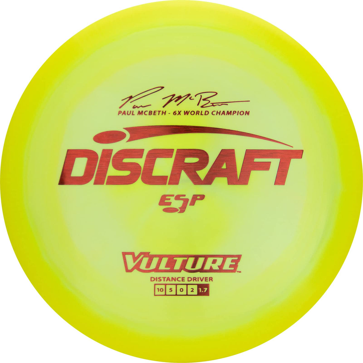 Discraft ESP Vulture Paul McBeth 6x distance driver offering precise control on windy courses