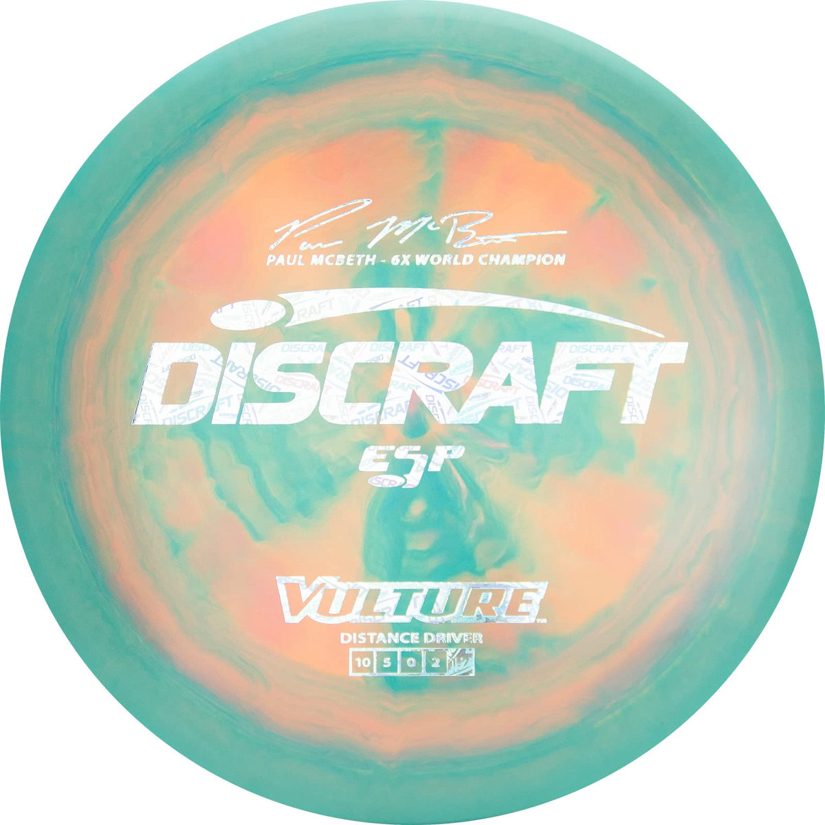 Discraft ESP Vulture Paul McBeth signature distance driver with stable fade for reliable control on windy courses