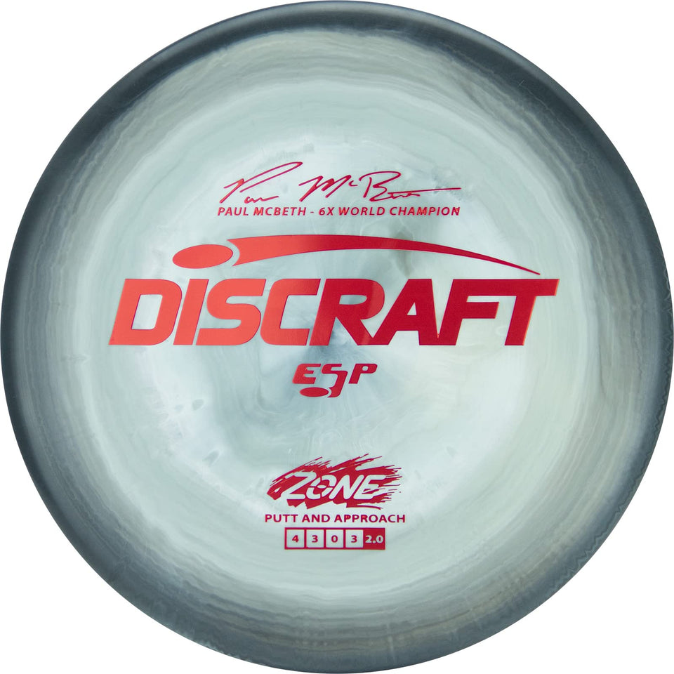 Discraft ESP Zone Paul McBeth 6X Signature disc for reliable putt and approach stability.