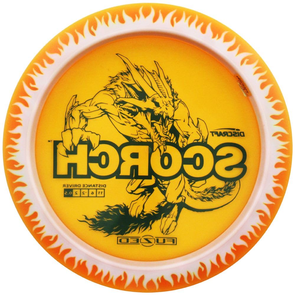Discraft FuZed Line Scorch with flame pattern enables controlled long-range shots.