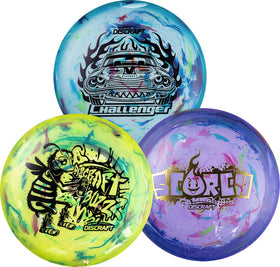 Discraft Jawbreaker Buzzz disc in flight shows stability for controlled shots.