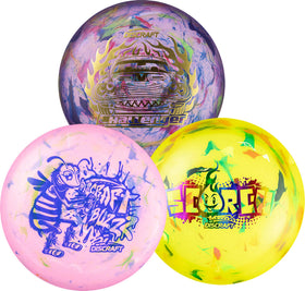 Discraft Jawbreaker lightweight set with Challenger disc grip for precise throws.