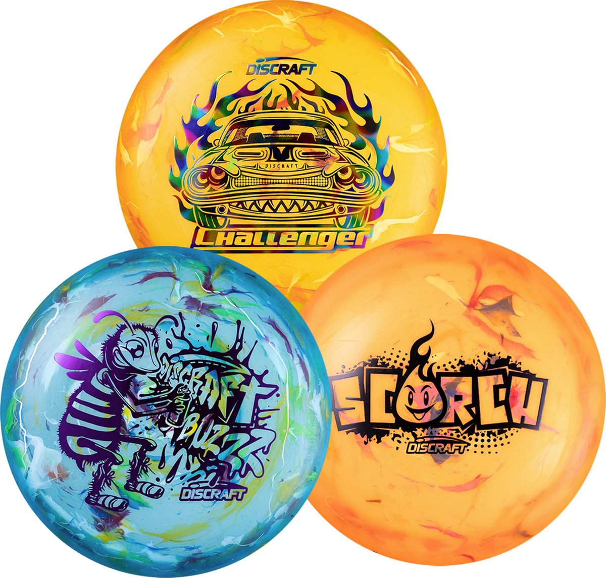Discraft Jawbreaker Scorch disc angled shot highlights speed potential on long drives.