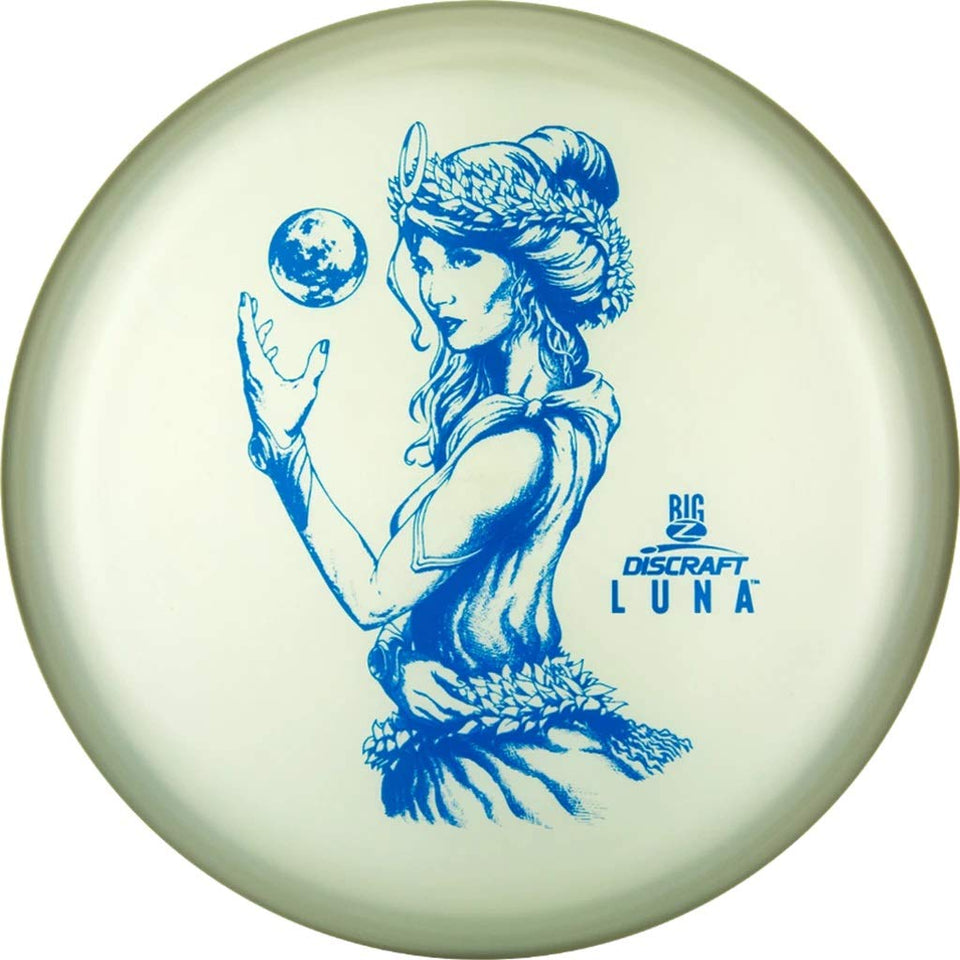 Discraft Luna blue putter disc, designed for neutral flight and versatile putting on wooded and open courses.