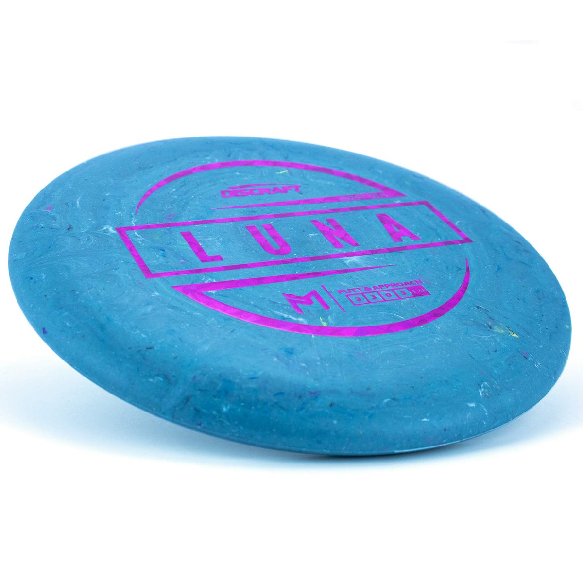 Discraft Luna putter McBeth stamp, side view, versatile for wooded and open courses.