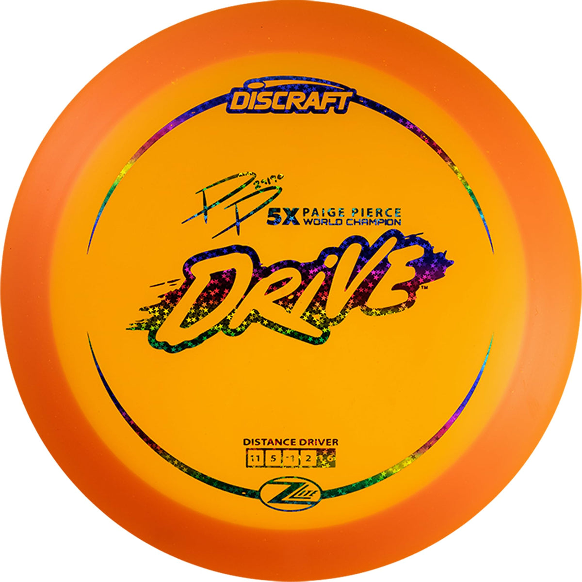 Discraft Paige Pierce Z Lite Drive front view with stable flight for longer throws