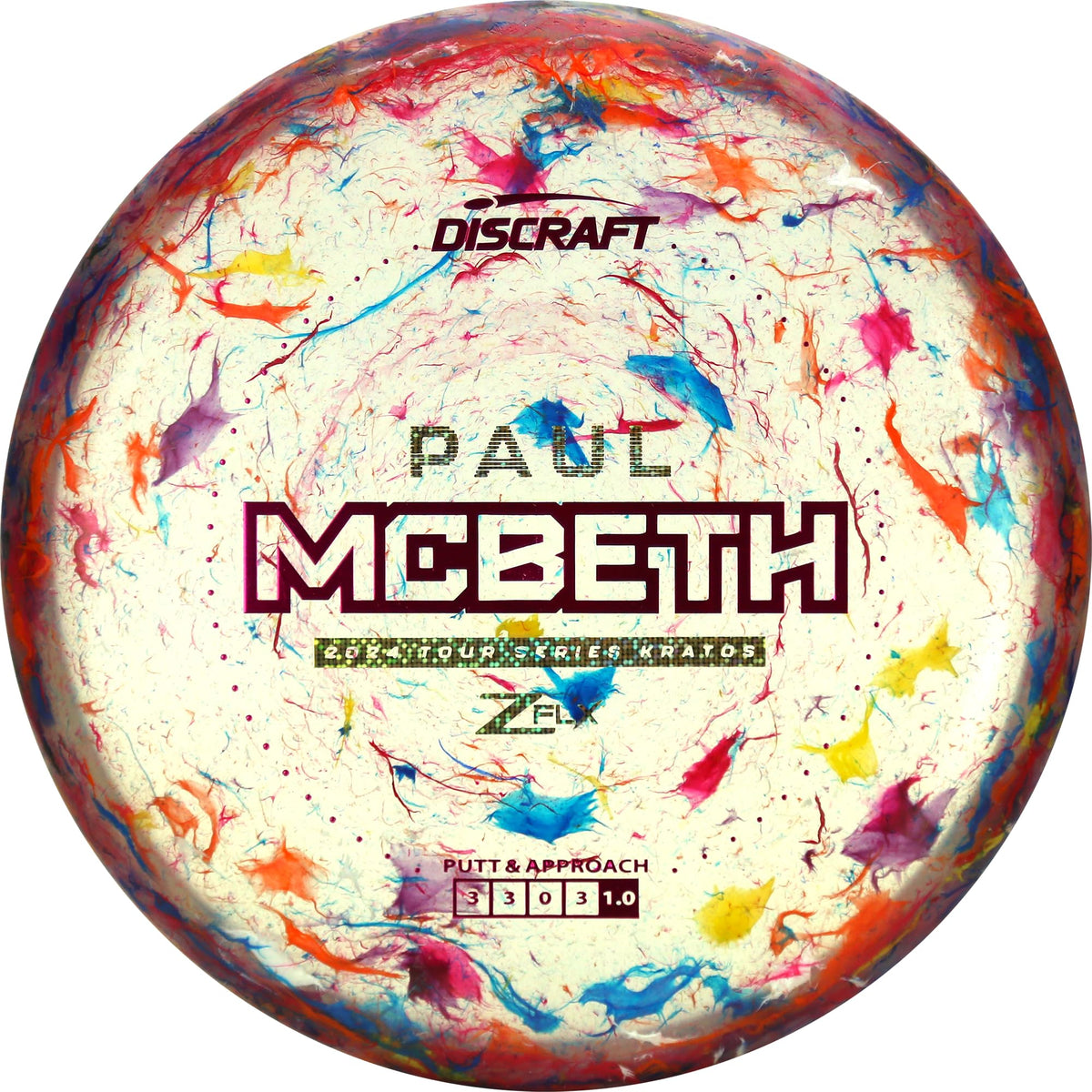 Discraft Kratos Jawbreaker Z FLX putt disc for precise beaded overstable putts.