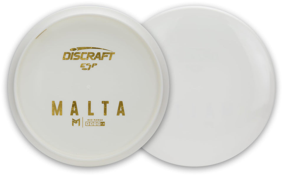 Discraft Paul McBeth ESP Malta white bottom stamp highlighting a clean customization canvas.