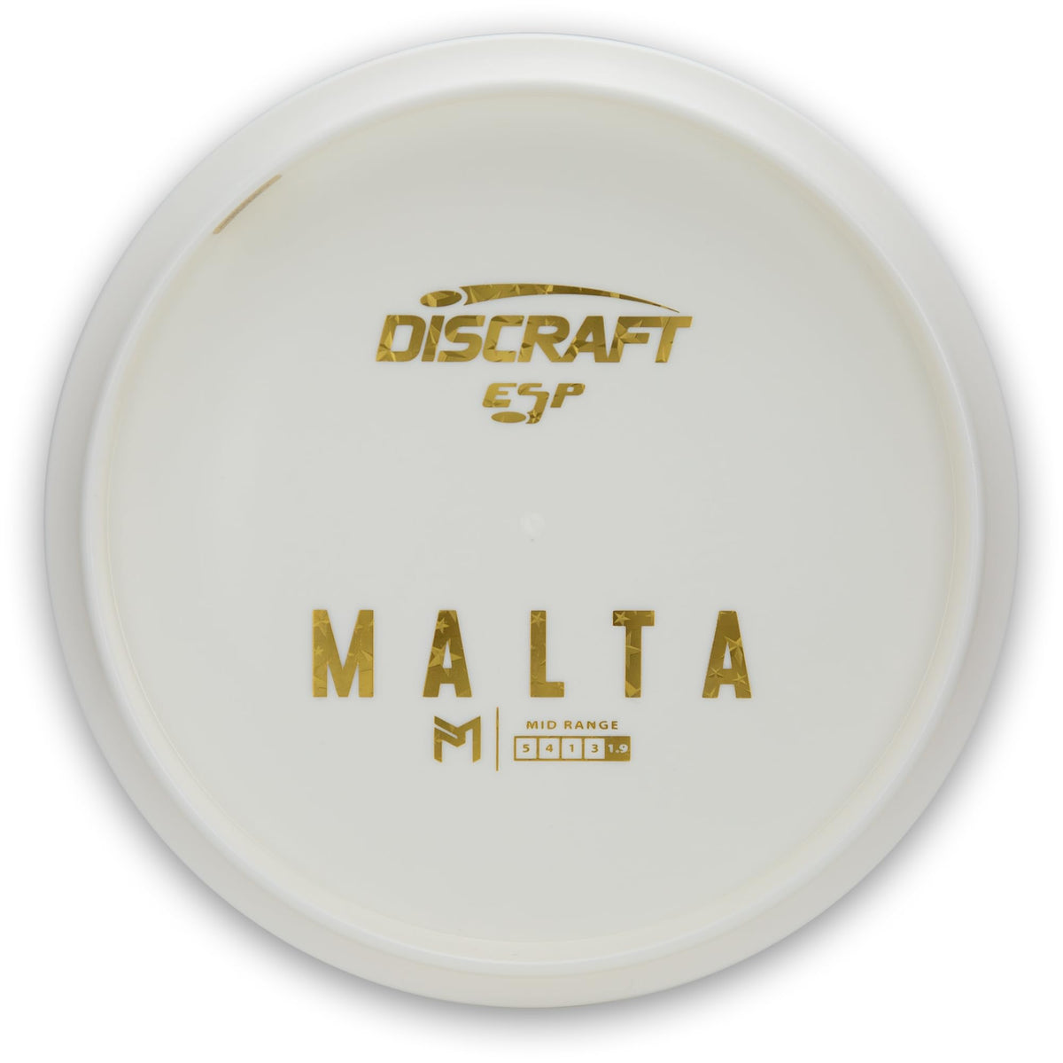 Discraft Paul McBeth ESP Malta white flight-path view showcasing stable mid-range flight.