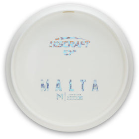 Discraft Paul McBeth ESP Malta white in-hand on course, easy to spot mid-range approach.