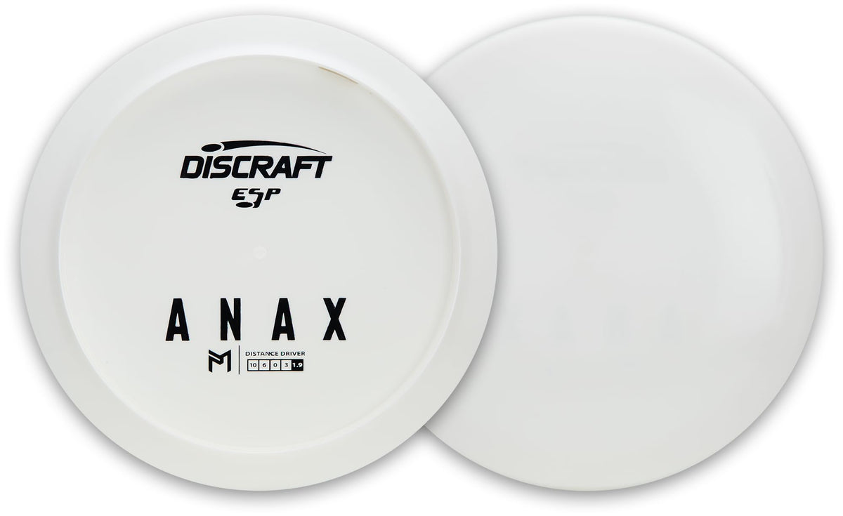 Discraft Anax bottom stamp highlights a unique surface for dye projects.