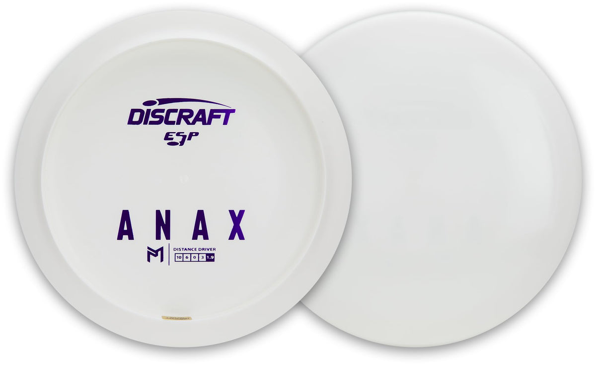 Discraft Paul McBeth White ESP Anax front view ready for customization.