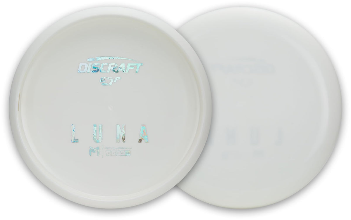 Discraft Paul McBeth White ESP Luna, crisp flight disc with reliable accuracy for approach shots.
