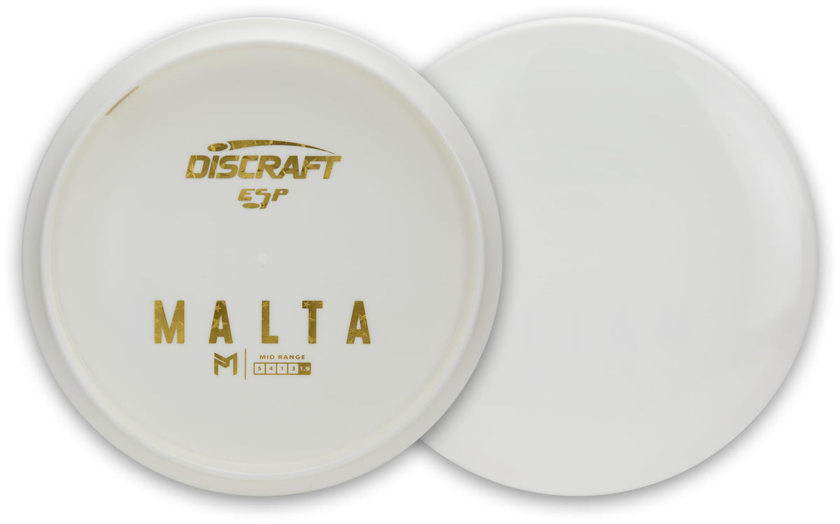 Discraft Paul McBeth White ESP Malta with bottom stamp ready for dye designs.