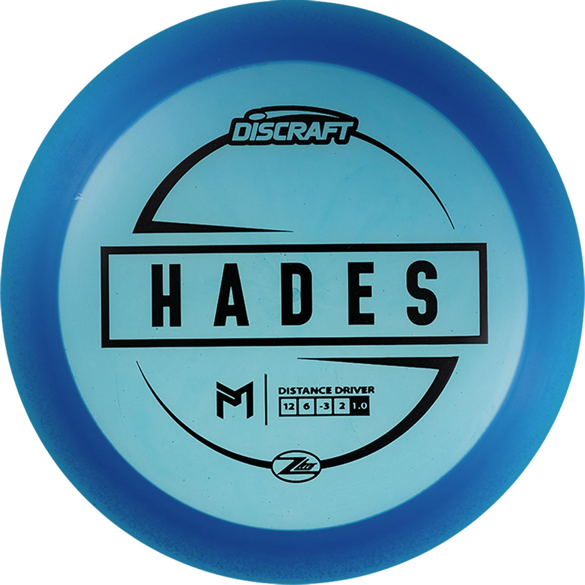 Discraft Paul McBeth Z Lite Hades in flight showing long distance.