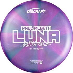 Discraft Luna Putt-Approach disc shows stable control for accurate short-range shots.