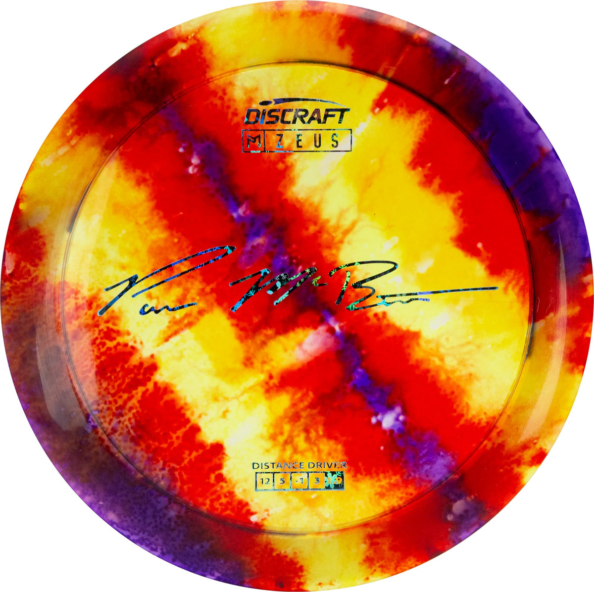 Discraft Paul McBeth Zeus Z Fly Dye driver disc for long-distance throws.