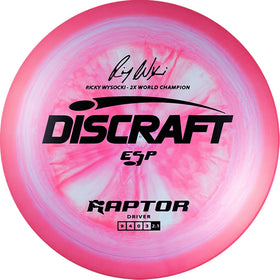 Discraft Ricky Wysocki ESP Raptor 167-169 top view highlights precision and stability for controlled throws.