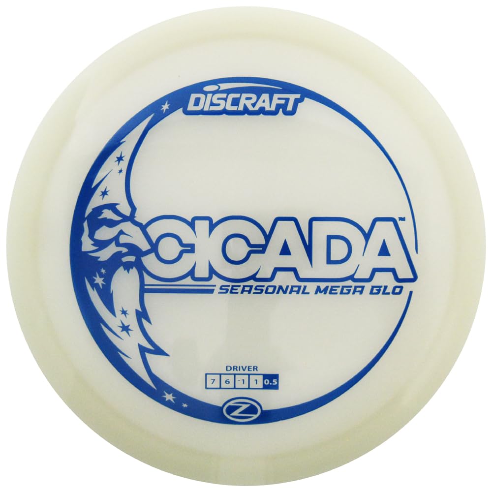 Discraft Cicada Mega Glo Z fairway driver for straight throws and versatile shot shaping.