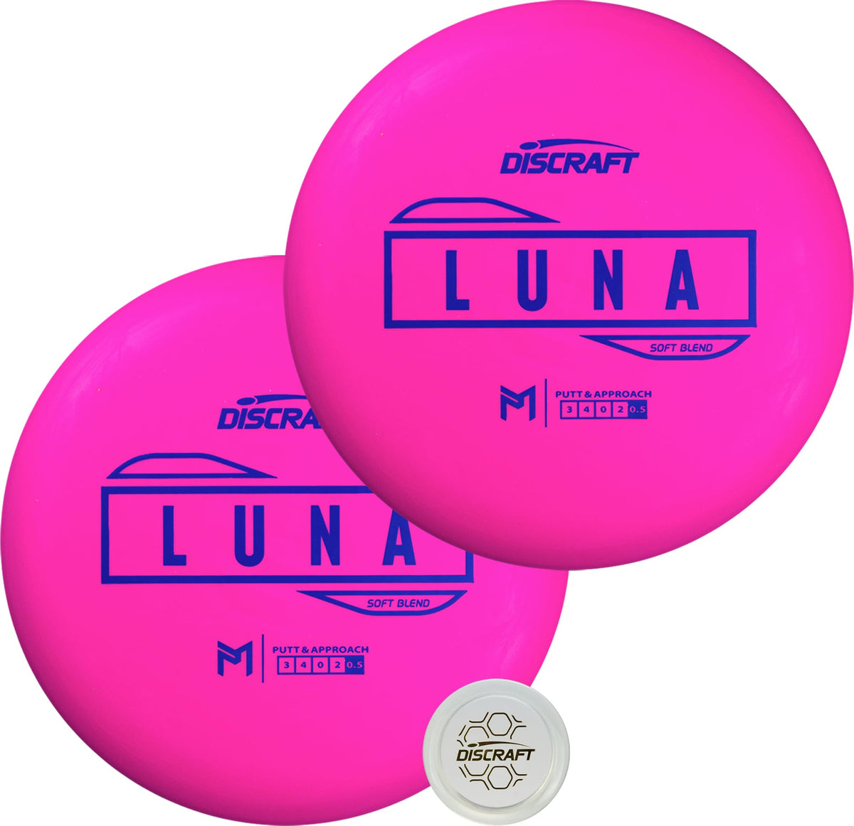 Discraft Soft Luna 2-Pack pink putters offer precise control for reliable putting