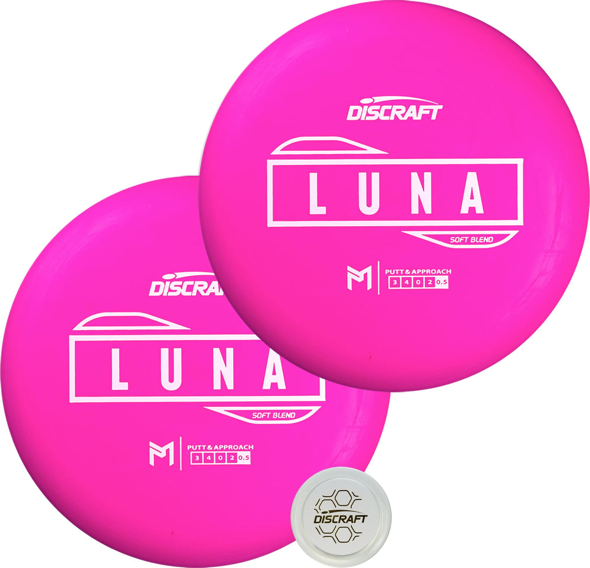 Discraft Soft Luna 2-Pack includes Z line Snap Cap for protection during storage
