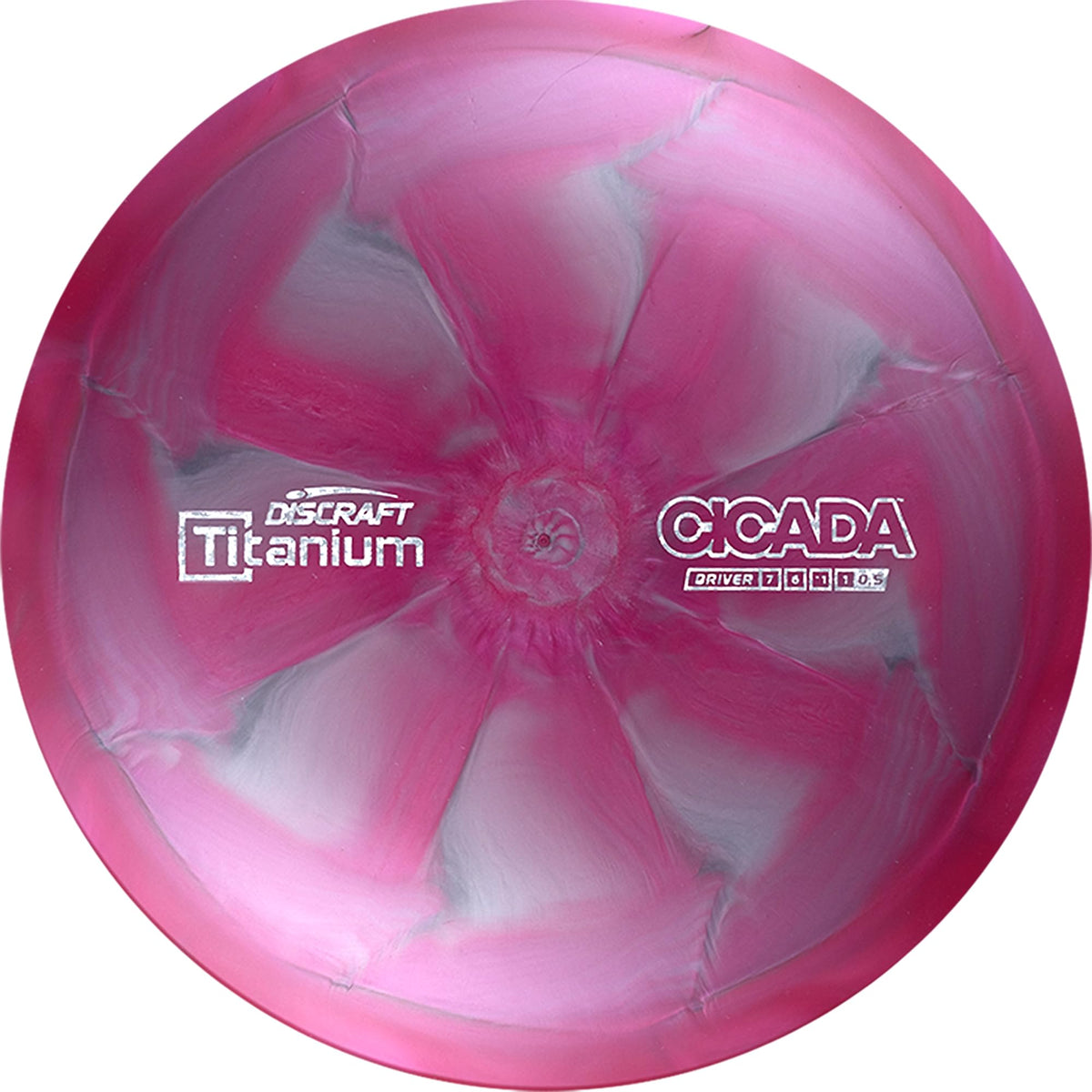 Discraft Swirl Ti Cicada 175-176g driver with vibrant swirl for grip and control.