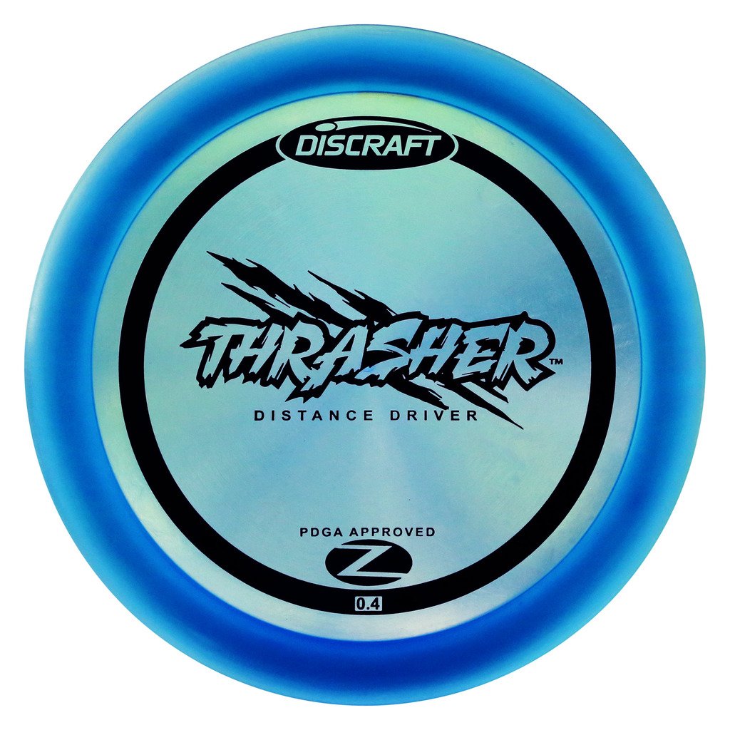 Discraft Thrasher distance driver in Elite Z, front view, ideal for long flights with slower arms