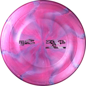 Discraft TI Swirl Zone GT close-up, highlighting swirl finish and high visibility flight characteristics.