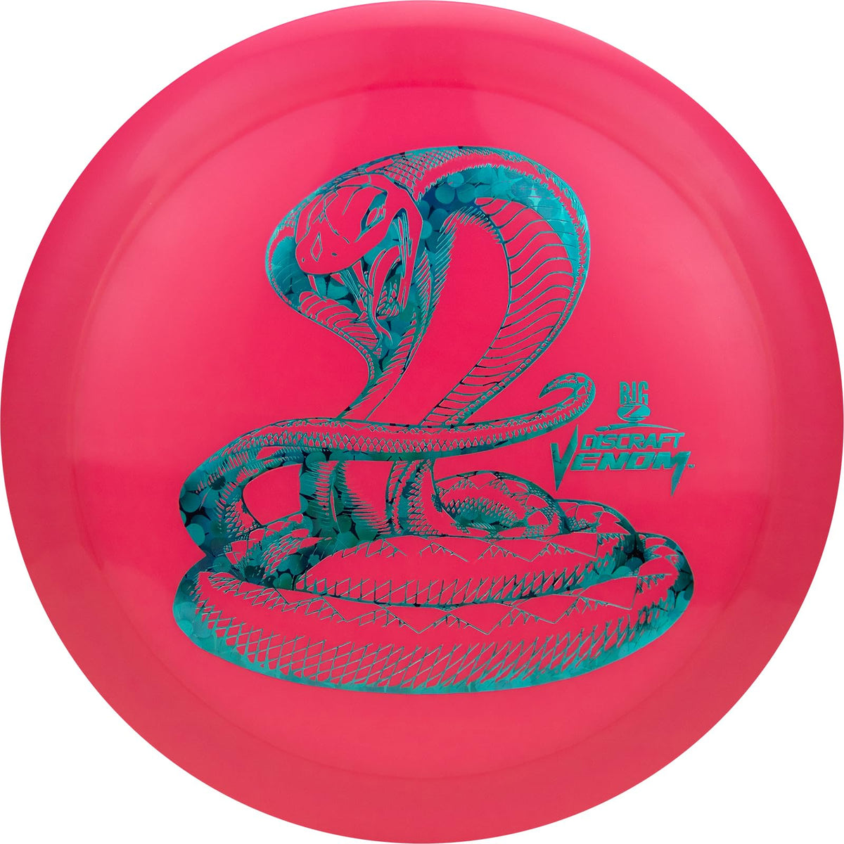 Discraft Venom 160-166g distance driver in flight, ideal for windy conditions and forehand throws.
