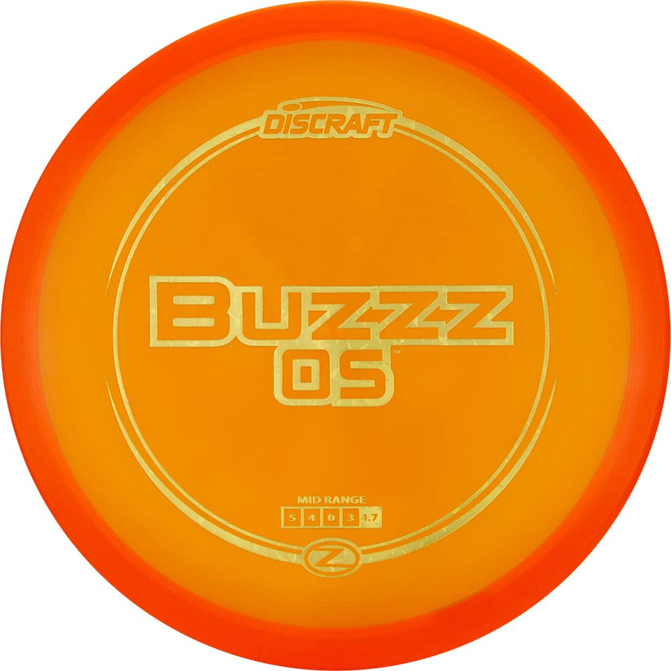Discraft Z Buzzz OS midrange disc with high-power stability for controlled shots.