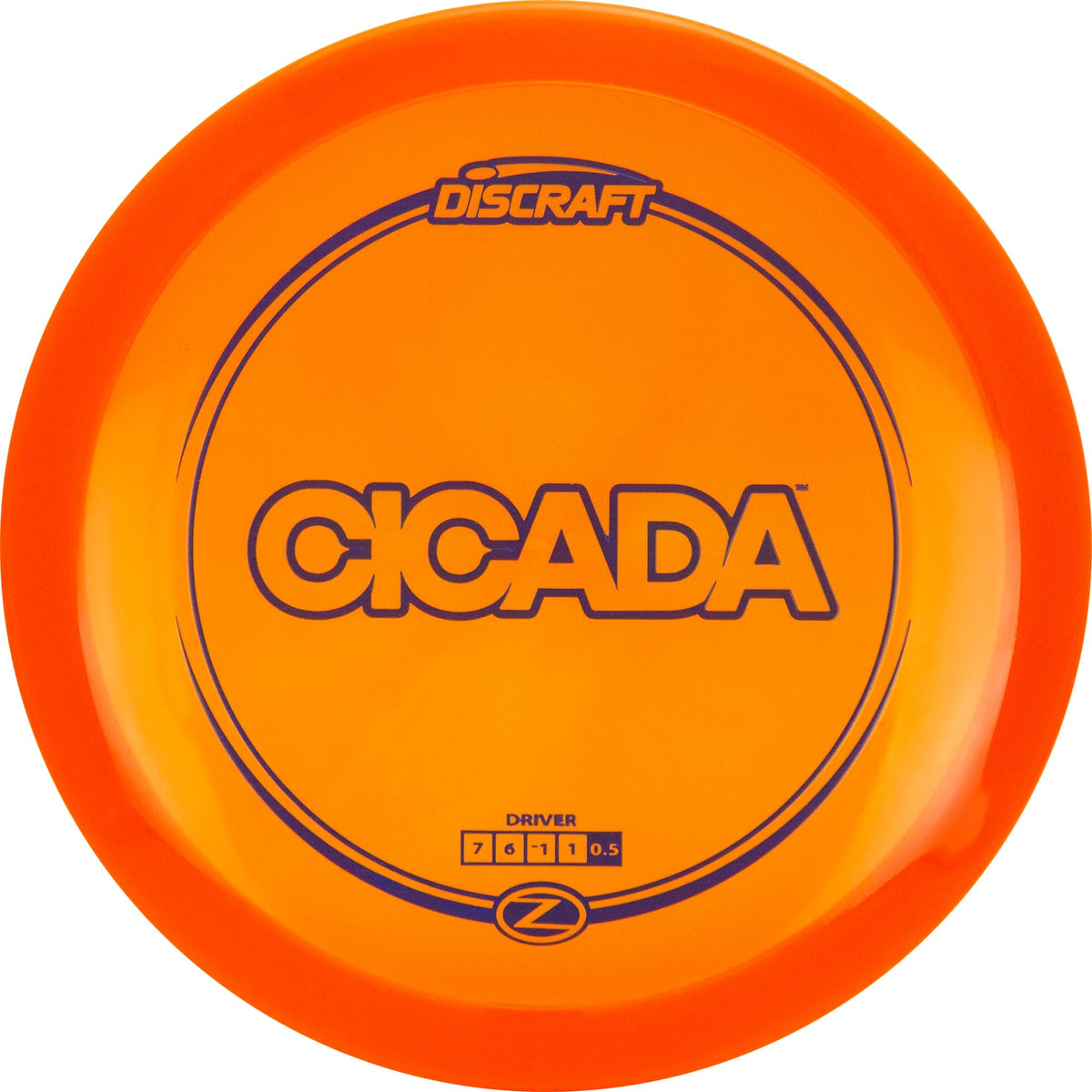 Discraft Z Cicada 173-174g driver shown in flight-ready pose for tough courses.