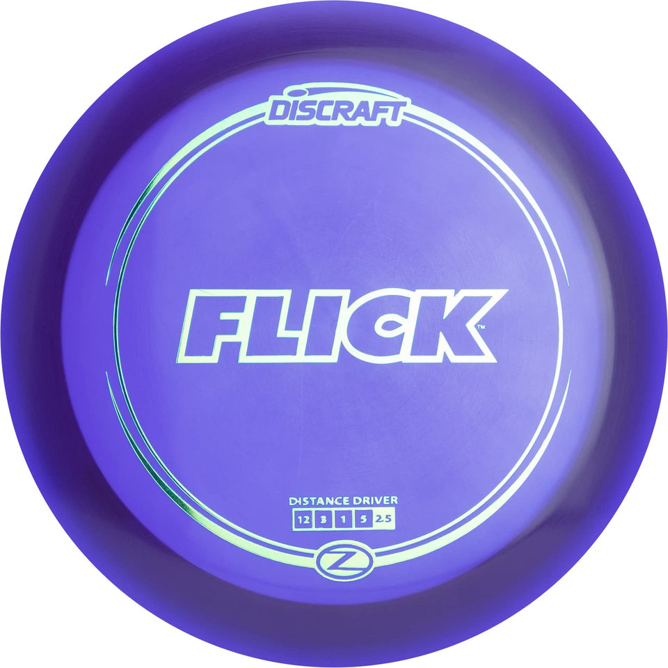 Discraft Z Flick distance driver enables powerful forehand throws and precise hyzer approaches.