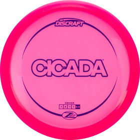 Discraft Z Lite Cicada driver, back view, extended glide for straight to hyzer shots.