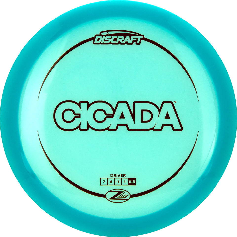 Discraft Z Lite Cicada driver, front view, stable flight for wooded fairways.