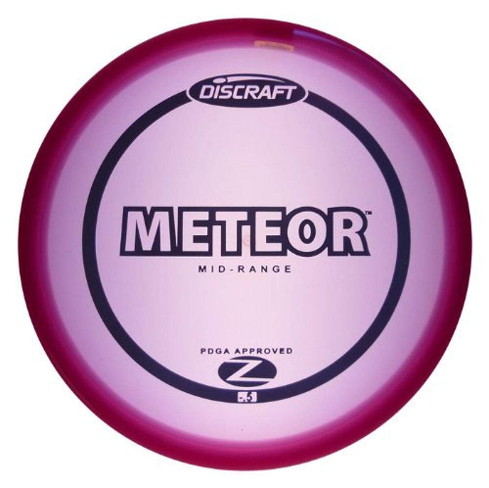 Discraft Z-Meteor mid-range disc shows straight flight with turnover potential and strong glide