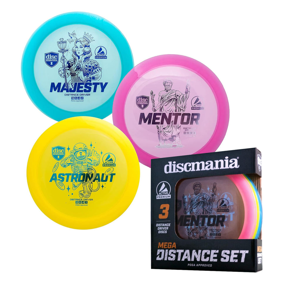 Discmania Distance Driver three-pack in action for long-range throws.