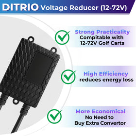 DITRIO app control screen showing color and pattern options on golf cart lighting