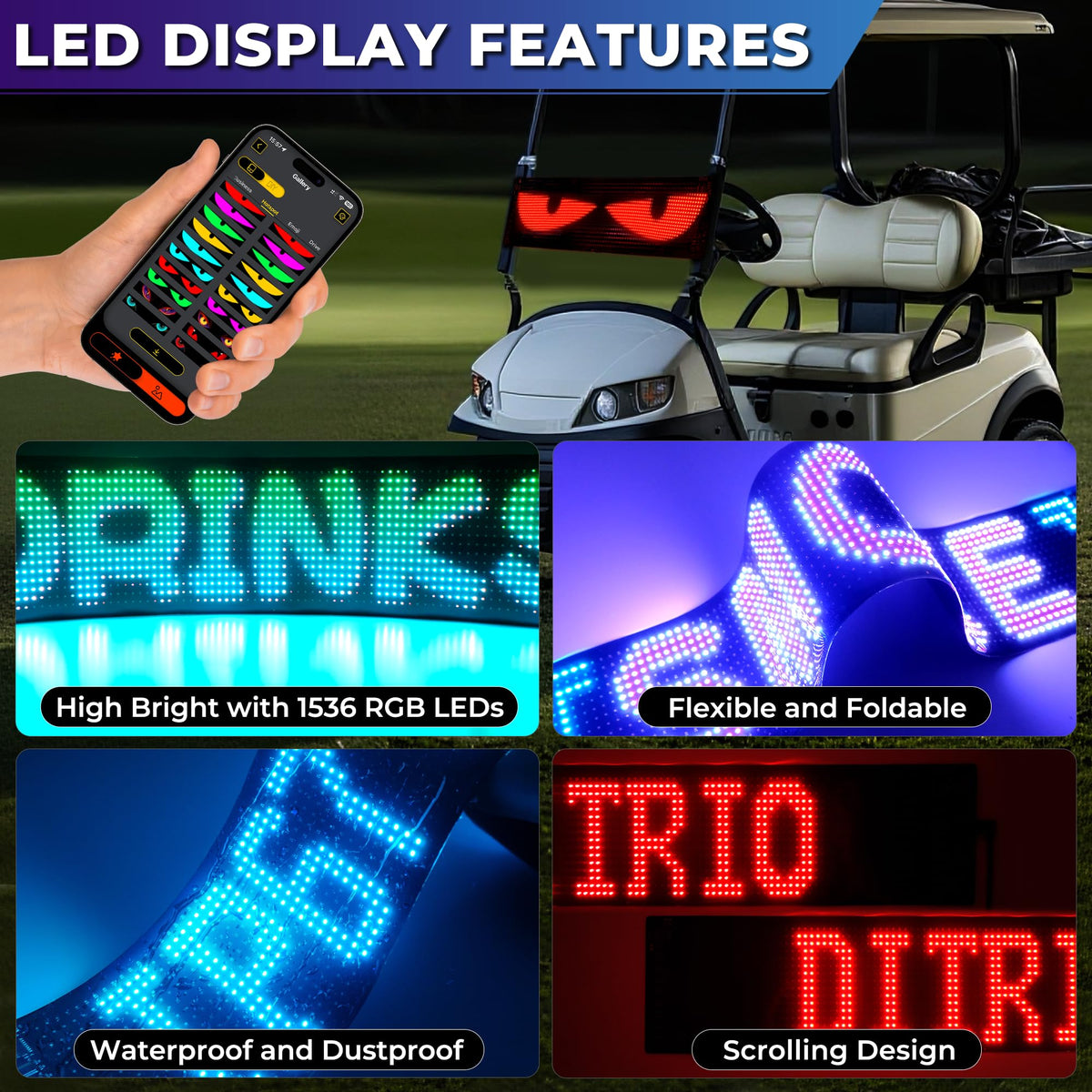 DITRIO Devil Eyes Light app control enables personalized scrolling animations