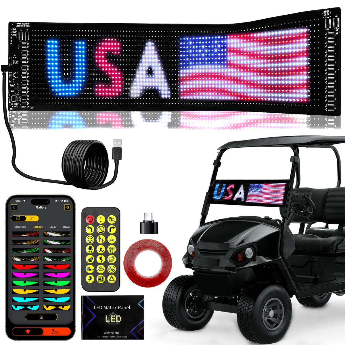 DITRIO Golf Cart Devil Eyes Light on windshield for bold daytime visibility