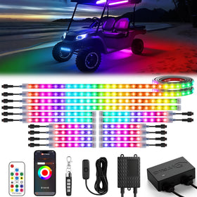 DITRIO golf cart LED lights kit with 12V-72V reducer enables seamless power compatibility.
