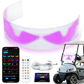 DITRIO Transpant Devil Eyes LED eyes mounted on windshield for enhanced visibility.