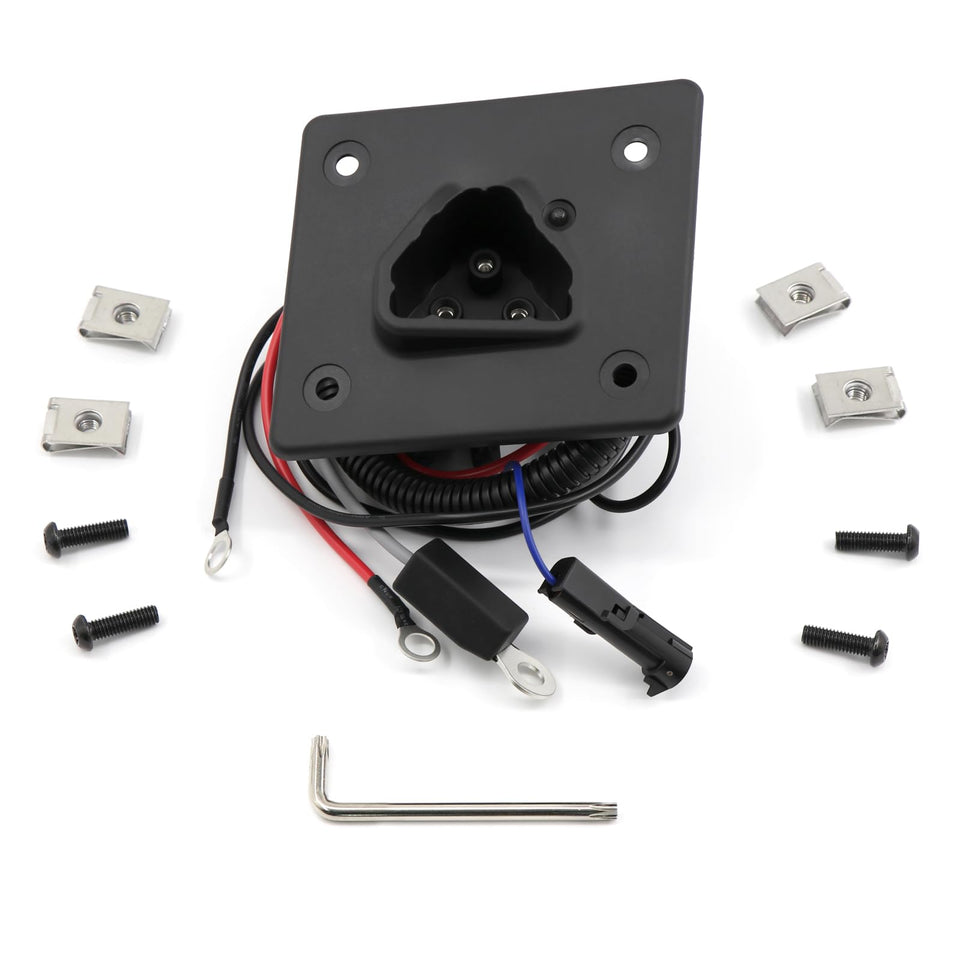 DIYOLFALL 48V charger receptacle front view for EZGO RXV ensuring precise fit and secure charging connection