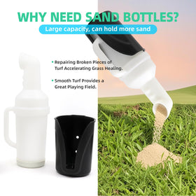 DIYOLFALL divot filler sand bottle helps maintain fairways during rounds.