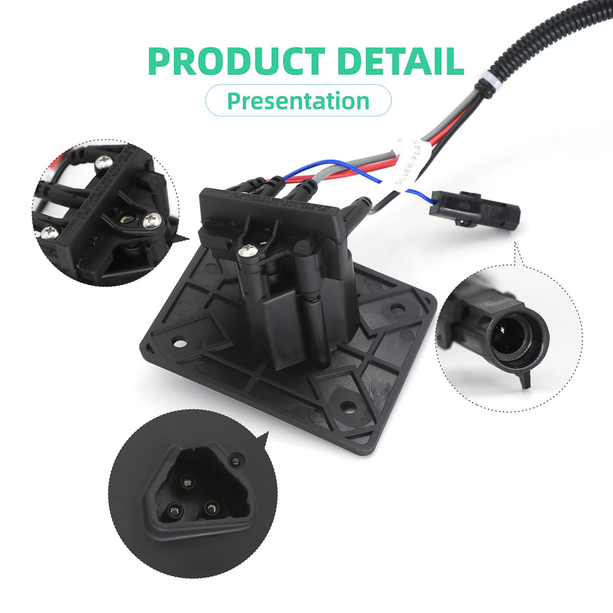 DIYOLFALL EZGO 2Five 2010+ charger receptacle close-up highlights durable construction.